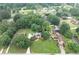 Wide aerial view showcasing a home surrounded by mature trees and a large, well-kept lawn at 3589 Stone Ridge Trl, Douglasville, GA 30134