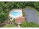 View shows the community pool, pool house, and parking lot at 4815 Rapids Nw Cir, Acworth, GA 30102