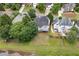 An aerial view of the property showing a lush backyard and surrounding neighborhood at 4815 Rapids Nw Cir, Acworth, GA 30102