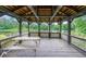 Interior view of gazebo, showcasing its tranquil setting by the water's edge at 2214 Lake Pointe Cir, Roswell, GA 30075