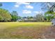 Expansive backyard features a large grassy area and is surrounded by mature trees and a wood fence at 2657 John Petree Rd, Powder Springs, GA 30127