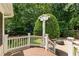 Wooden deck overlooking a lush green yard and wooded area at 220 Broadmoor Dr, Fayetteville, GA 30215