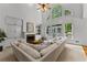 Bright living room with a stone fireplace and large windows overlooking the outdoor space at 220 Broadmoor Dr, Fayetteville, GA 30215