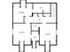 Upstairs floor plan with three bedrooms each having its own bathroom and a central hall at 7212 Avalon Dr, Douglasville, GA 30135
