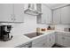 Modern kitchen features sleek gray cabinetry, stainless steel appliances, and stylish countertop decor at 209 Floral Valley Dr, Woodstock, GA 30188