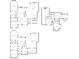 Complete home floor plan showcases all three stories for a detailed view of the home's overall layout and dimensions at 5352 Lacosta Ln, Alpharetta, GA 30022