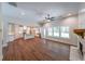 Spacious living area with fireplace and seamless flow into the modern kitchen with island at 96 Lexie Ct, Rockmart, GA 30153