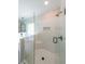 Custom shower features white subway tile, a glass surround, and a built-in shower bench at 96 Lexie Ct, Rockmart, GA 30153