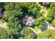 An aerial shot of a home surrounded by trees at 4670 Hamden Forest Sw Dr, Atlanta, GA 30331