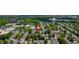Aerial view of a suburban neighborhood with well-maintained homes, mature trees, and convenient access to amenities at 2545 Gatewater Ct, Cumming, GA 30040