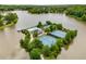 Aerial view of community pool and tennis courts on lakefront property at 507 Cross Creek Pt, Stone Mountain, GA 30087