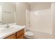 Bathroom with a single sink and a shower-tub combo at 7070 Ravenwood Ln, Lithonia, GA 30038