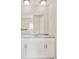 Bathroom vanity with double sinks, granite countertop, and white cabinetry at 946 Redan Trce, Stone Mountain, GA 30088