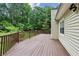 Wooden deck with wood railing and wooded view at 1185 Wedgefield Sw Dr, Marietta, GA 30064