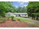 Traditional-style home featuring blue shutters, a well-kept lawn, and mature trees creating a private and serene setting at 1185 Wedgefield Sw Dr, Marietta, GA 30064