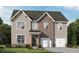 Charming two-story home featuring a brick and siding exterior with a two-car garage and well-manicured lawn at 403 Bass Cir, Villa Rica, GA 30180