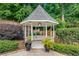 Backyard gazebo with planters and trimmed hedges offers serene retreat and curb appeal at 1078 Shady Valley Ne Pl, Atlanta, GA 30324