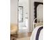 Modern bathroom featuring a glass shower with black trim and a white vanity at 77 Delmont Ne Dr, Atlanta, GA 30305