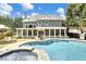 Backyard features a large in-ground pool with spa, outdoor kitchen and screened porch at 1501 Laurelhill Drive Southwest Dr, Lawrenceville, GA 30044