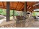 Well-appointed outdoor kitchen with built-in grill at 615 Lovinggood Trl, Woodstock, GA 30189