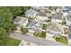 Aerial view of a well-maintained home in a residential neighborhood with mature trees and manicured lawns at 3698 Roseman Lndg, Cumming, GA 30040