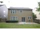 Back exterior of home has sliding glass door, several windows, and a small patio area at 942 Idlewood Dr, Canton, GA 30115