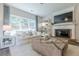 Inviting living room with a fireplace, bright windows, and comfortable seating arrangement for relaxed Gathering time at 1245 Mountain Ivey Ct, Sugar Hill, GA 30518
