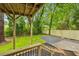Covered patio with backyard view, with new landscaping at 2760 Fraser Se St, Smyrna, GA 30080