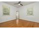 Sunlit bedroom features hardwood floors, ceiling fan and plenty of natural light at 941 Shirley Se St, Smyrna, GA 30082