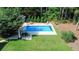 Aerial view of a sparkling pool surrounded by lush greenery, perfect for summer fun at 3140 Thoreau Ct, Loganville, GA 30052
