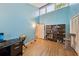 The large room features built-in shelving, cat climbing tree and a second doorway at 405 Forest Valley Road, Sandy Springs, GA 30342