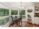 Cozy breakfast nook with wooded view at 405 Forest Valley Road, Sandy Springs, GA 30342
