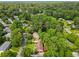 Aerial shot of a neighborhood with tree-lined streets and well-maintained yards at 621 Windgrove Se Rd, Marietta, GA 30067