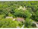 Overhead view of a well-maintained property surrounded by green trees in a suburban neighborhood at 621 Windgrove Se Rd, Marietta, GA 30067