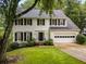 Charming two-story home with black shutters, a landscaped yard, and an attached two-car garage at 1981 Sumter Ct, Lawrenceville, GA 30044