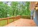Large wooden deck offers an ideal spot for enjoying serene views of the surrounding trees and greenery at 2210 Chrysler Ne Ter, Atlanta, GA 30345