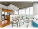 Spacious living room with a view, open to kitchen, has modern finishes and upscale decor at 855 Peachtree Ne St # 2913, Atlanta, GA 30308