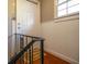 This entryway features hardwood floors, a window, and chair railing at 869 Briarcliff Ne Rd # B20, Atlanta, GA 30306