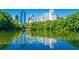 Scenic view of a lake reflecting the city skyline amidst lush greenery at 869 Briarcliff Ne Rd # B20, Atlanta, GA 30306