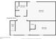 Basement floorplan featuring two bedrooms, bathroom, closets and stairs at 10845 Shallowford Rd, Roswell, GA 30075