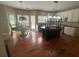 Open kitchen features a large dark wood island, stainless appliances, and a casual dining area at 2295 Amberbrook Lane Ln, Grayson, GA 30017