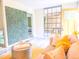 Cozy living room with faux green wall, modern furniture, and inviting aesthetic at 2190 Gordon Se Cir, Smyrna, GA 30080