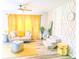 Inviting living room with decorative wall paper, modern furniture, and a stylish aesthetic at 2190 Gordon Se Cir, Smyrna, GA 30080