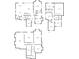 This is the floor plan of all three floors in the home, including the basement layout at 863 N Bay Overlook, Villa Rica, GA 30180