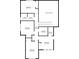 Upstairs floor plan showing bedroom dimensions, laundry room, bathrooms and open space at 863 N Bay Overlook, Villa Rica, GA 30180