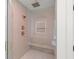 Luxurious walk-in shower with a rainfall shower head and marble bench at 863 N Bay Overlook, Villa Rica, GA 30180