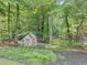 Charming backyard playhouse nestled among mature trees and lush greenery for imaginative play at 1245 Smokehouse Trl, Cumming, GA 30041