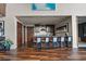Stylish kitchenette featuring bar seating, sleek cabinetry, and modern appliances, perfect for casual dining at 3344 Peachtree Ne Rd # 3405, Atlanta, GA 30326