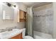 Bathroom with shower/tub combo, tile backsplash, and recessed lighting at 1652 Oak Grove Rd, Decatur, GA 30033