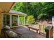 Relaxing deck area with patio seating surrounded by lush green trees at 1652 Oak Grove Rd, Decatur, GA 30033